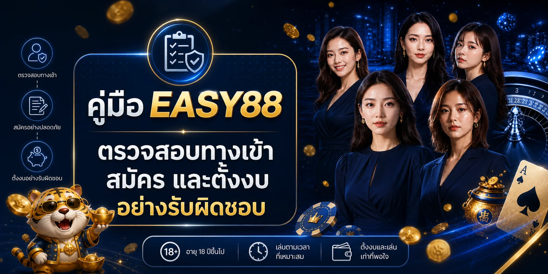 EASY88 คู่มือตรวจทางเข้า สมัครและตั้งงบ